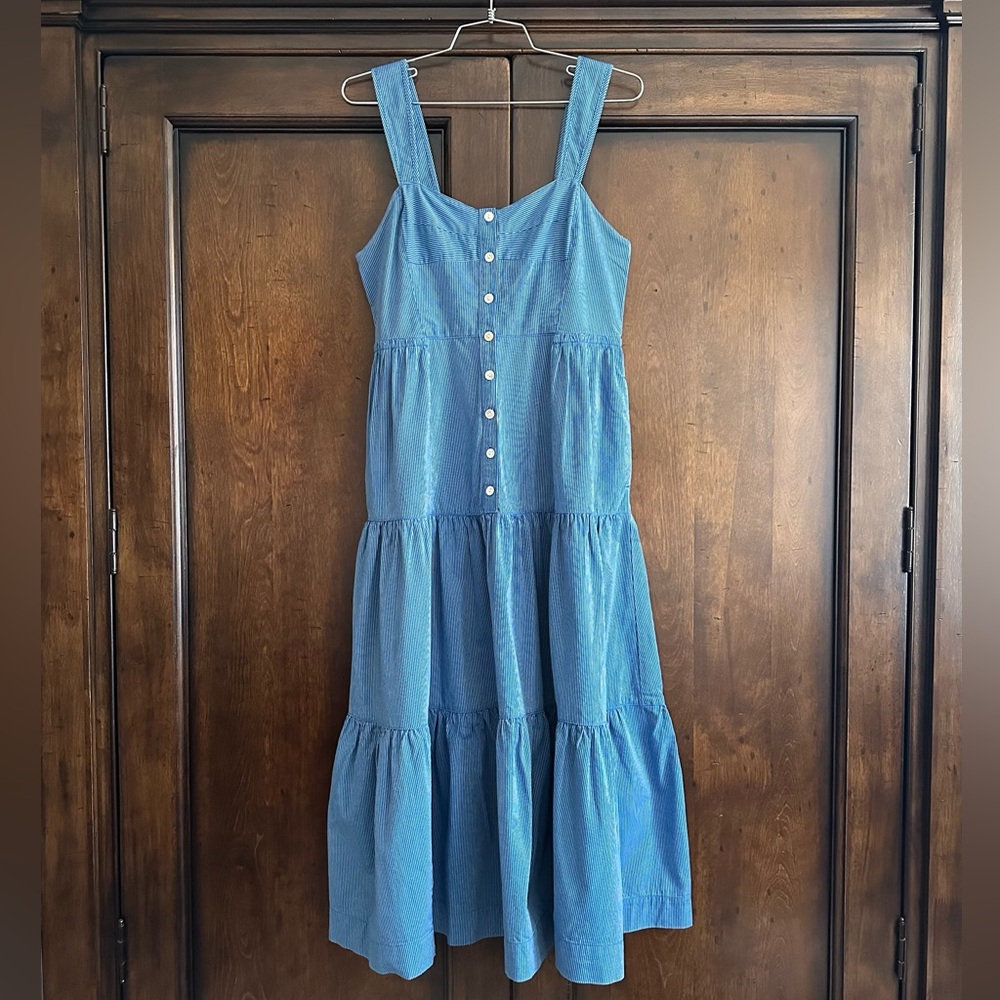 Madewell Button Front Tiered Midi Dress